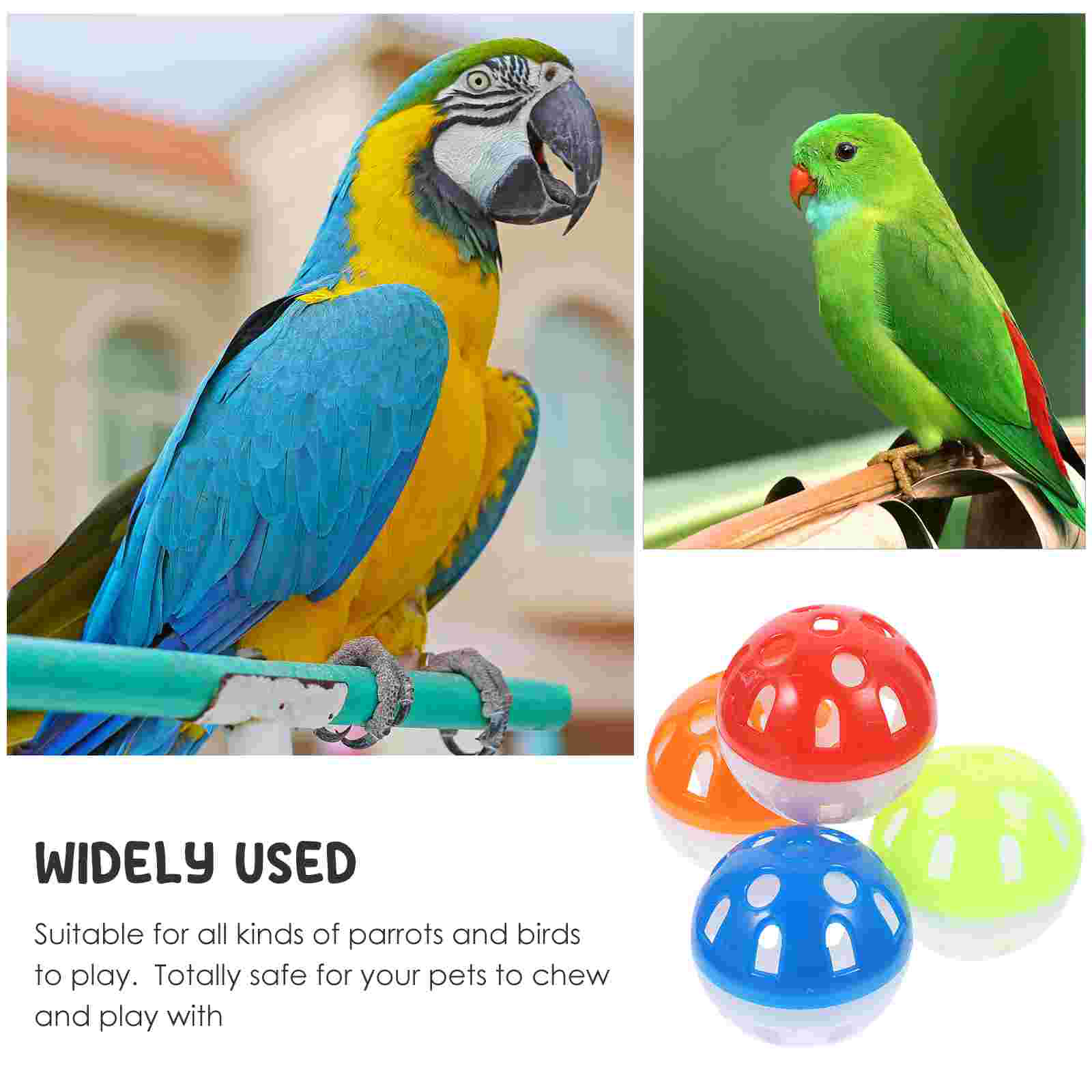 20 Pcs Hollow Bell Ball Parrot Toy Balls Toys Bird Bells Cages Plastic Parakeet for Funny Parakeets Foraging Parrots