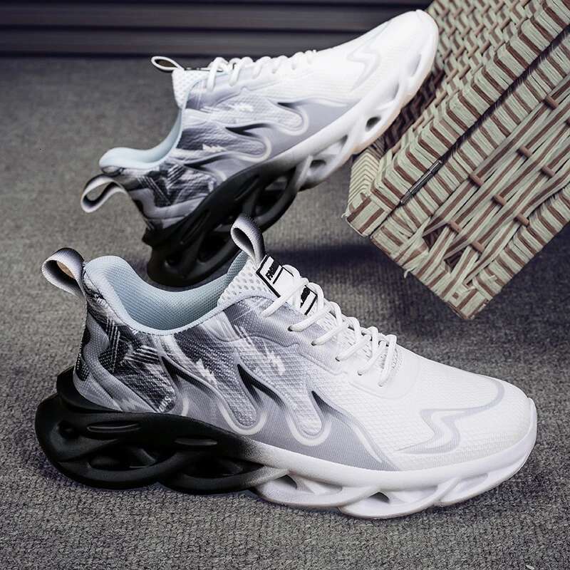 Running Mesh Breathable Flat Cushioning Soft Comfortable Sneakers Outdoor Gym Trendy Casual Jogging Shoes for Men