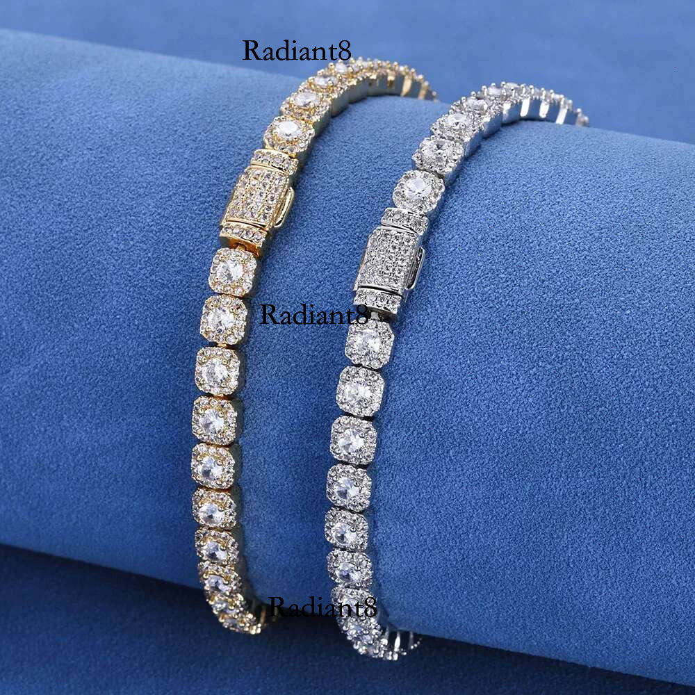Hip Hop Jewelry 5mm Iced out Dia 5A CZ Cluster Tennis k for Women/Girl Thin Bracelet Christmas Gift