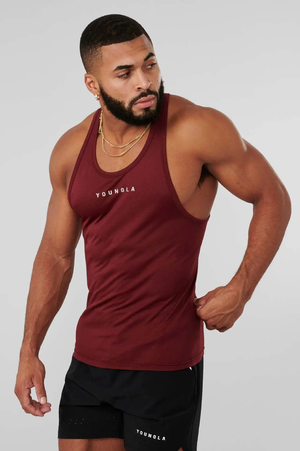 American YOUNG Muscle Fitness Vest Mens Sports Outdoor Running Tight Quick Dry Fashion Sleeveless Shirt Summer 250304