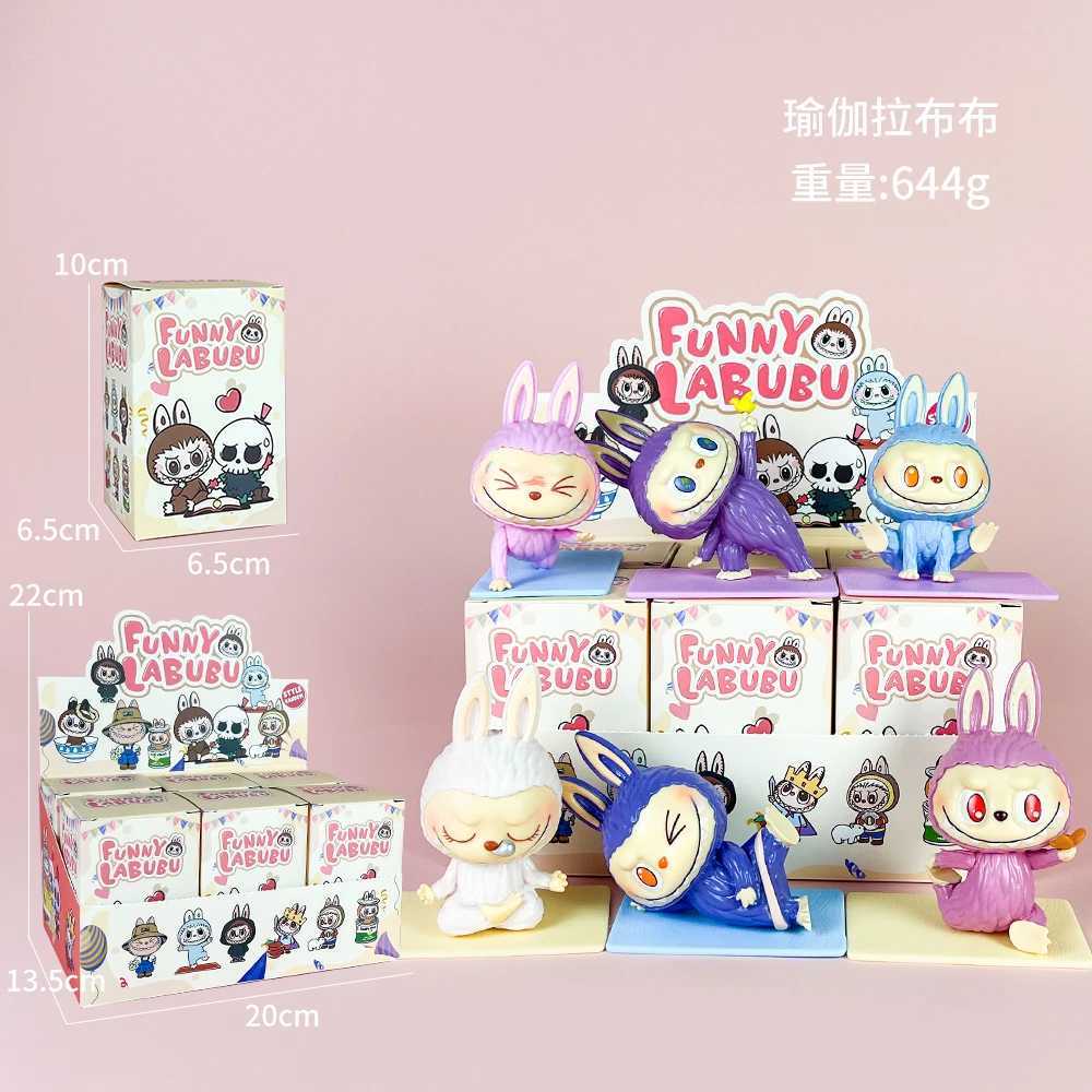 Labubu - Lazy Yoga Blind Box Mysterious Surprise Character Linda PVC Model Series Divination DollDecorative Toys Real GiftsT250305
