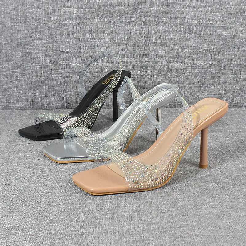 Sandals for Women 2024 Summer New PVC Crystal High Heel Sandals Stiletto Heel Ornamental Shoes Fi Party Sexy Womens SandalsXJ2500305