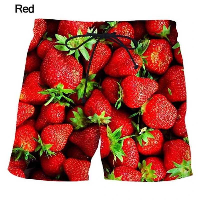 Holiday Hawaiian Mens Beach Shorts 3D Printed Fruit Watermelon Shape Sports Shorts New Design Shorts Personalized ClothingXJ250304