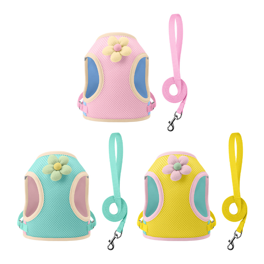 Adjustable Kitten Leash with Chest Harness - Small & Medium Dog Vest Type Pet Gear Set