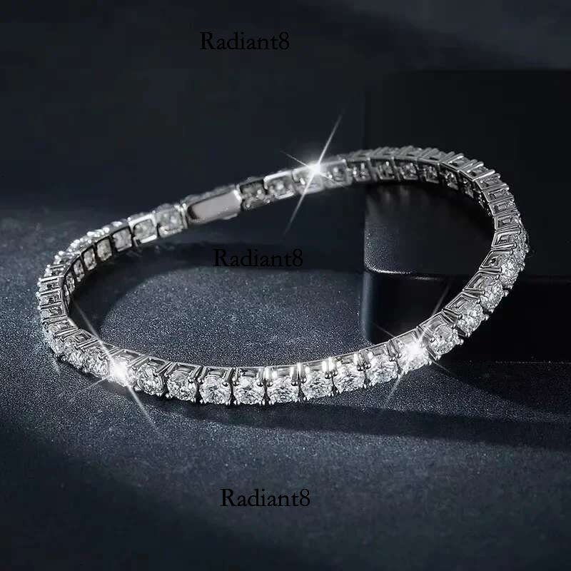 NeeTim 3mm 4mm 5mm 6.5mm Moissanite Tennis Bracelet Original s Sterg Sier Lab Dia Bracelets for Women Men with GRA