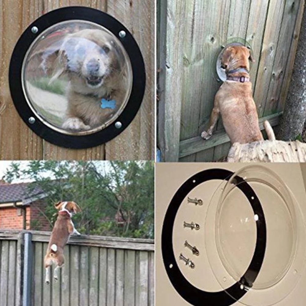 Dog Fence Dome Pet for Cat Window Pet Porthole Window Durable Acrylic Dome Clear Viewer for Fence Door Gate Decoration