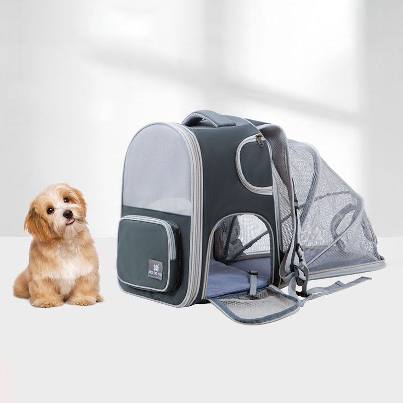 Pet Backpack Expandable Foldable Cat Carrier for Small Medium Dog and Cat Transport Dog Bag Large Space Pets Carrier with Zipper