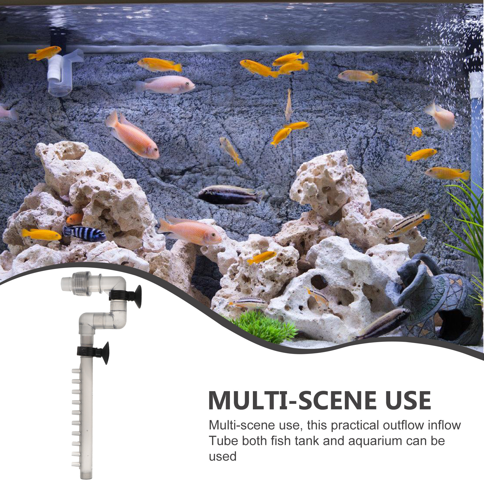 Fish Tank Pipe Fittings Aquarium Pump Inlet Outlet Water Tubes Unique Filters Small for Inflow Large