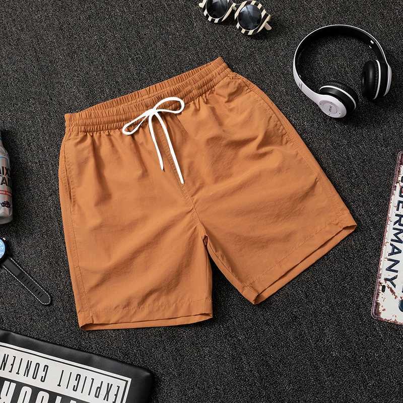 Mens solid color casual sports shorts quick dry surfing beach board elastic waist Bermuda mens surfing shorts size 2XS-6XLXJ250407