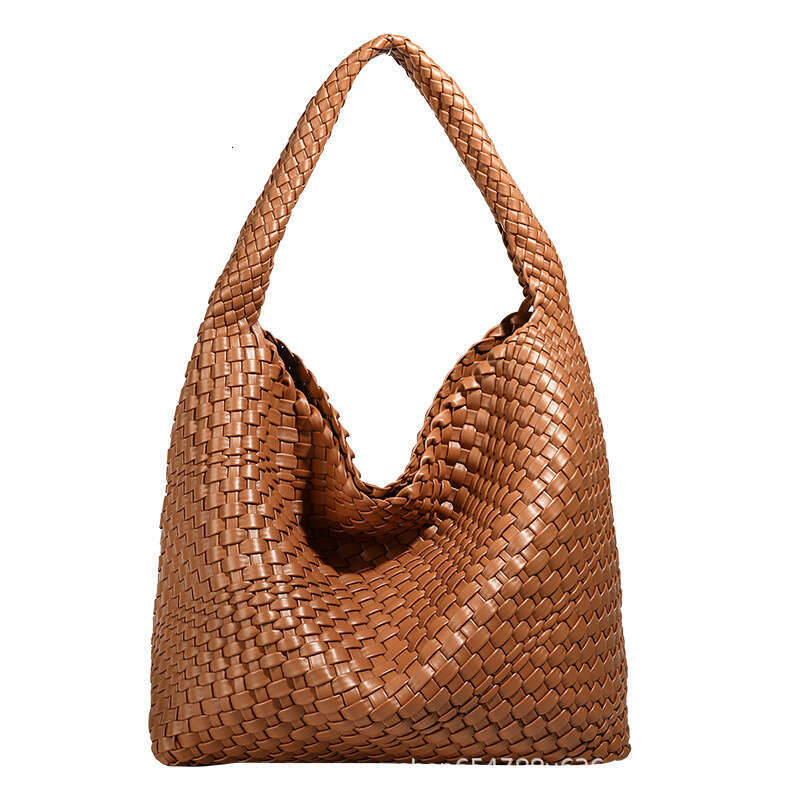 Woven Women's Tote, Extra Large Capacity, Hand-Held Vegetable Basket, Shopping Bag, Versatile, Single Shoulder Slanted Hanging Mother And Child B