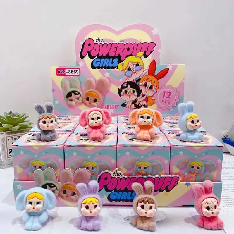 kawai 12pcs Mini hipper Labubu V1 V2 Have A Sit Cry Baby Figures Cute Doll Model Collection Decor Ornament AccessoriesT250305