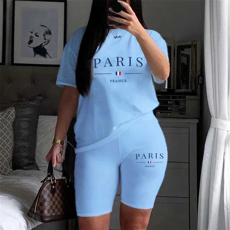 Womens Tracksuit Casual Two Piece Set for Short Slve Daily Summer Woman Clothing Shorts T-Shirts O-Neck Matching Sets Womens X250305