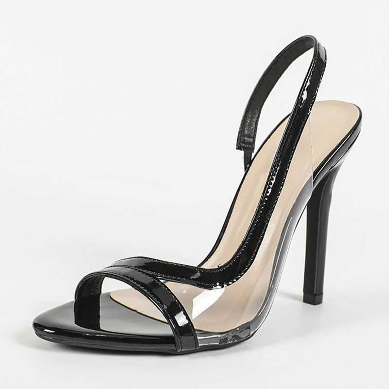 Like Summer Women Shallow Open Toe PVC Transparent Back Strap Sandals Women Red High Heels Wedding Prom Shoes Zapatos MujerXJ2500305