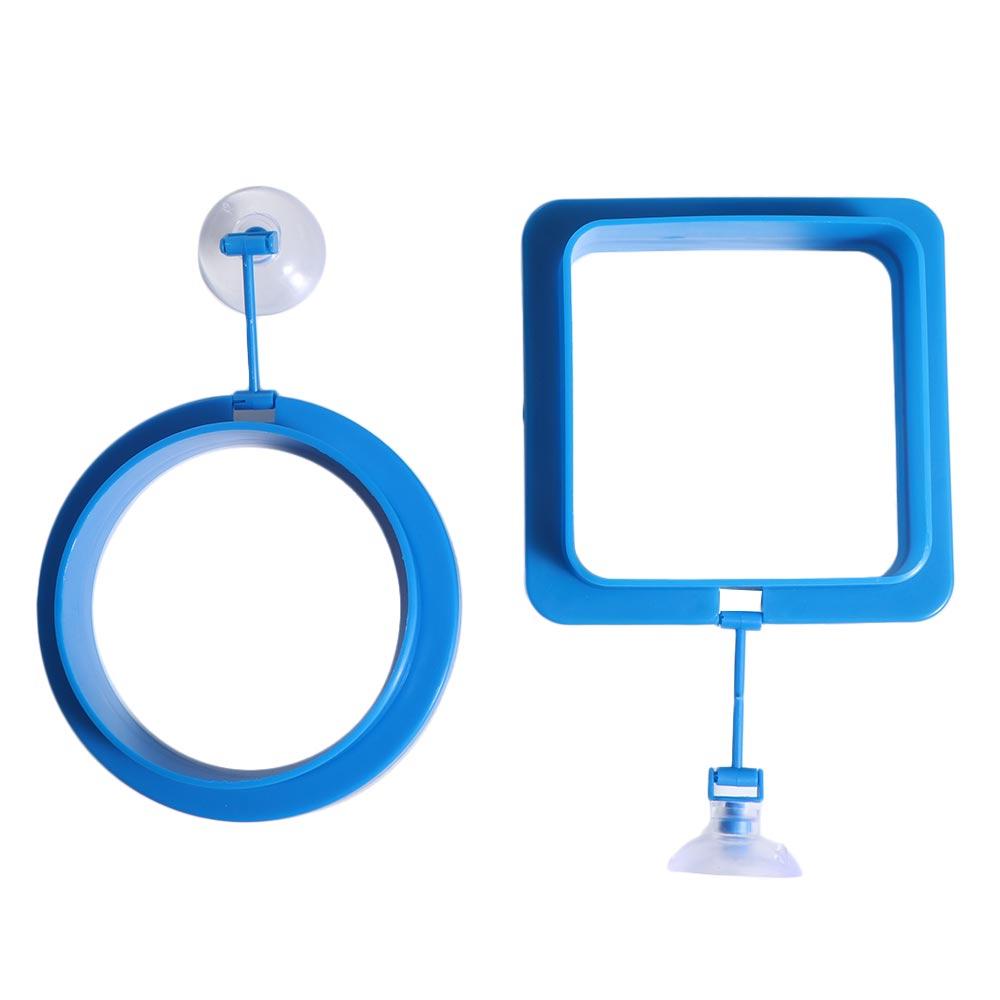 Portable Thicken Floating Feeding Ring Plastic Suction Cup Fish Food Feeder Round/Square Floating Food Tray Fish Pond
