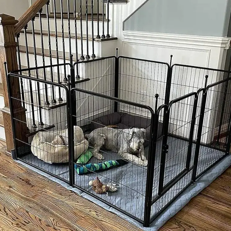 Unique design pet dog kennel metal animal cage cover for run outdoor house protective door removeable training pet behavior 2023