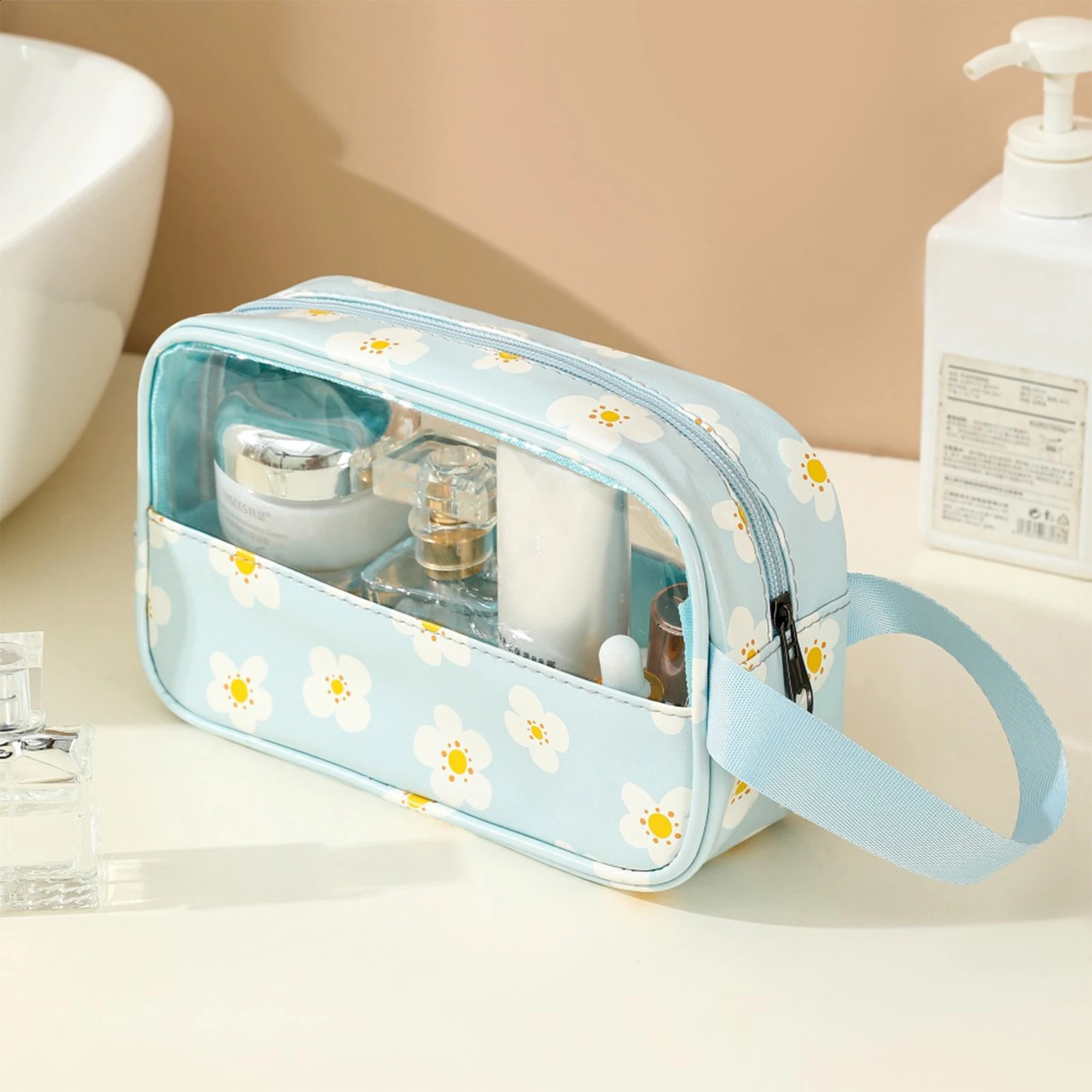 Ship from US 3 transparent cosmetic bags travel toilet bag with zipper used for small item storage management MIAO 250305FBB