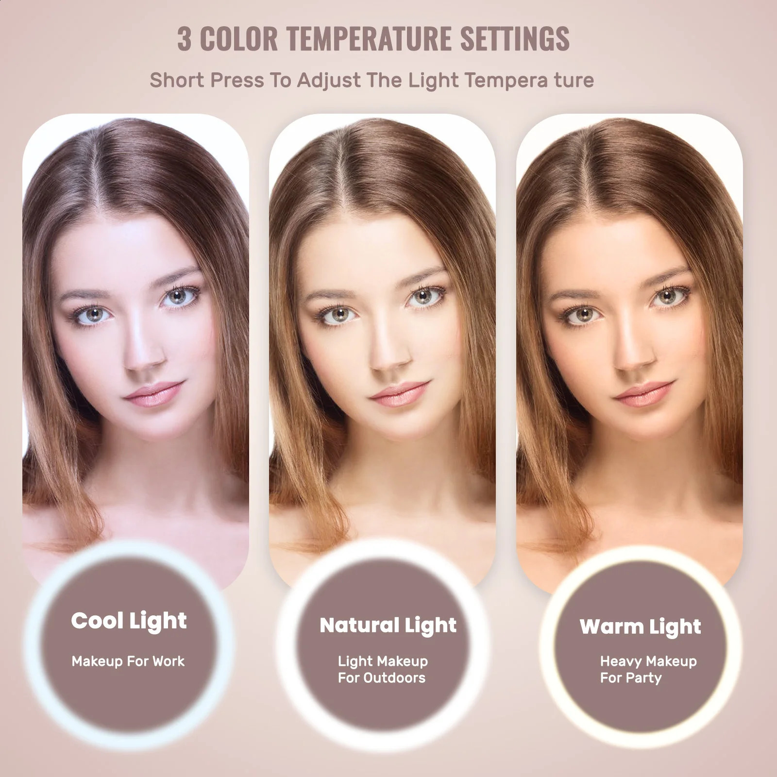 Ship from US Travel makeup bag with LED light mirror train case adjustable divider used for home gift vacation 250305FBB