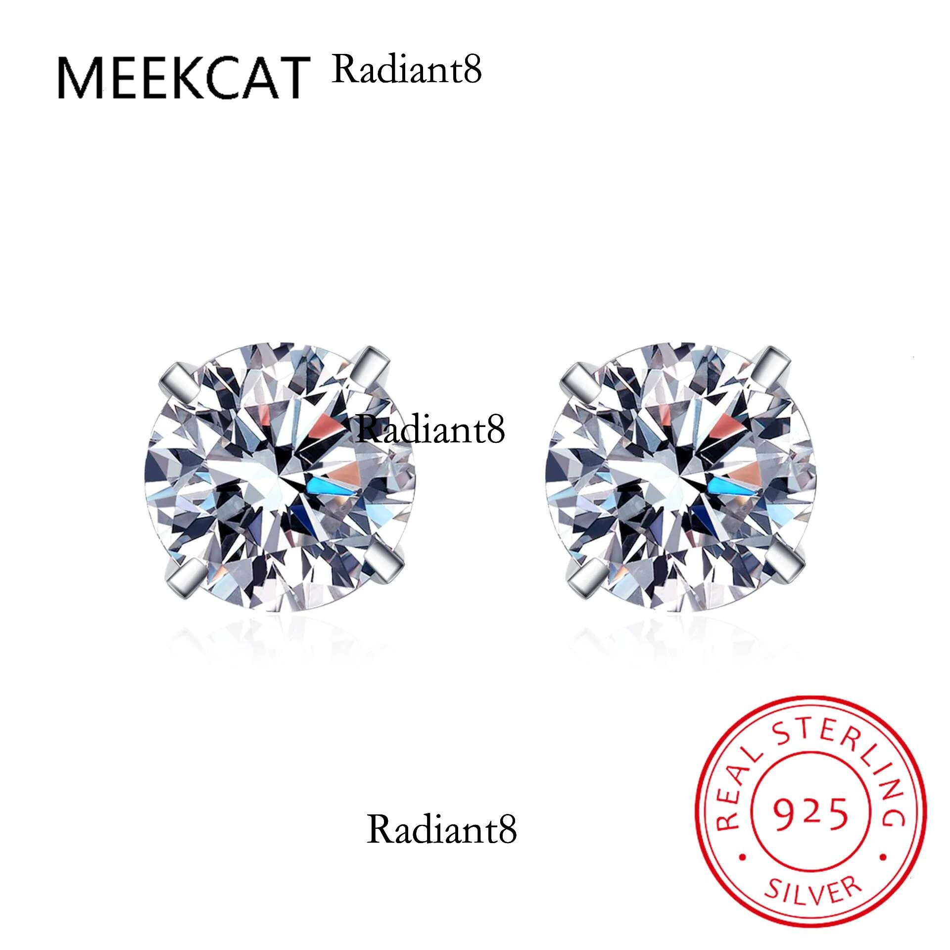 EF VVS1 Round Cut Total 4.0ct Dia Test Passed Moissanite Gold Plated Sier Earring Jewelry Women Girl Gift
