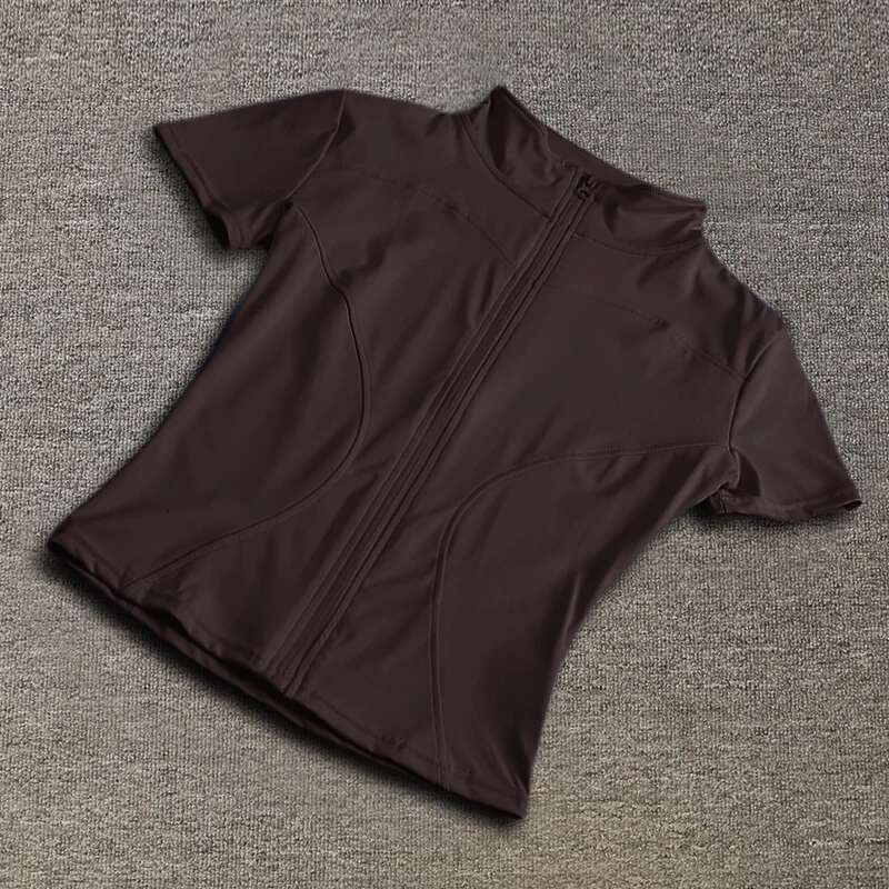 Women Sport Wear Slim Fit Polyester Quick-Drying Full Zip Outdoor Fiess Running Tights Short Sleeves Women's Yoga Wear 's 's 's