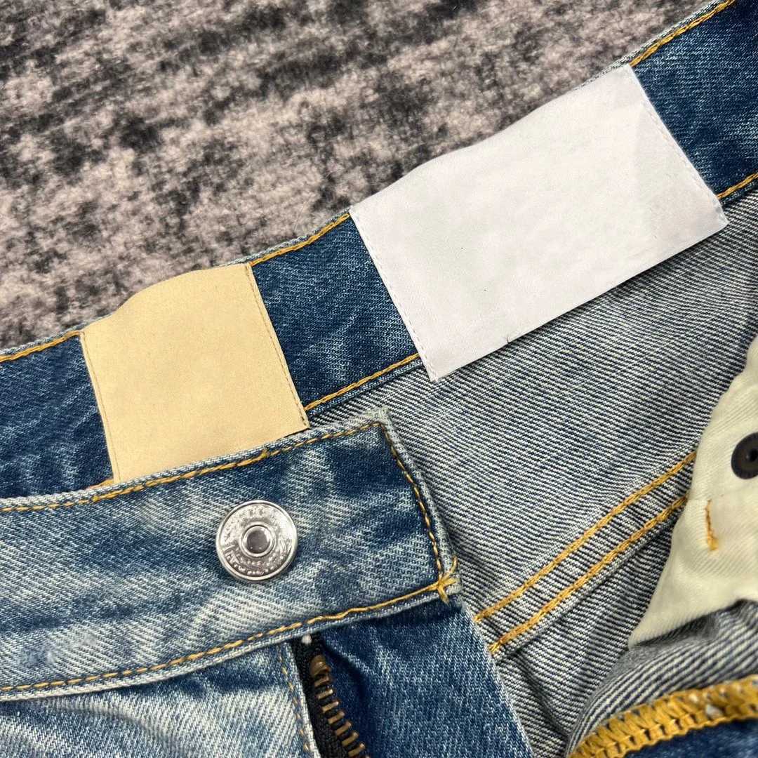 Men Summer Ripped Raw Edge Patch Casual Loose Knee Length Denim Shorts Men High Street Beach JeansT250305