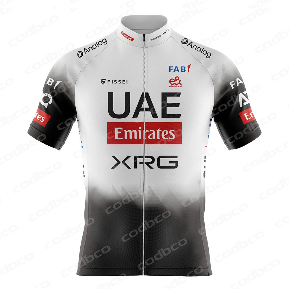 UAE Team Cycling Jersey Set Mens Clothing Road Bike TShirt Suit Bicycle Bib Shorts MTB Maillot 250304