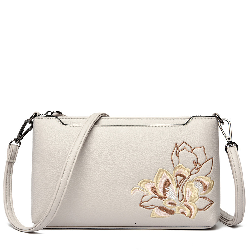 Small Women's Crossbody Bag, 2025 New Embroidered Chinese Middle-Aged Mother Style, Mobile Phone Change, Texture, Hand-Held Bag