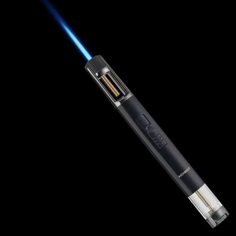 HONEST-Airbrush Torch Turbo Lighter Windproof Cigar Lighter Unusual Metal Jet Butane Gas Pipe Welding Lighter Kitchen GadgetT250305