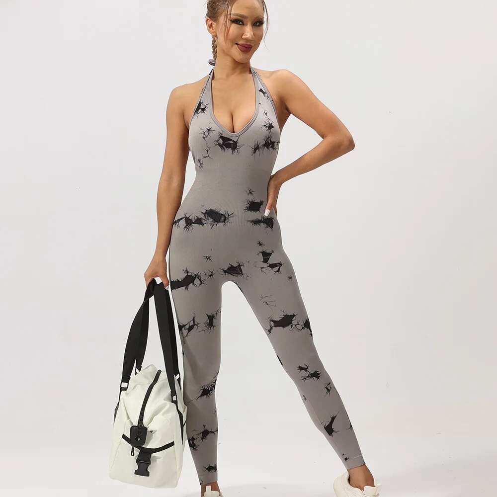 Sexy Backless Yoga Jumpsuits For Women Fiess Push Up Hollow Slim Fit Gym Rompers Workout Playsuits Sports Tights Bodysuit KLMY