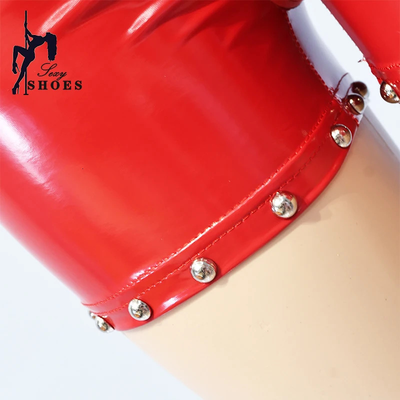 Riveted Womens Pants Double Zipper Sexy Gothic Women Shine Leather Shorts Festival Rave Girl Club Streetwear 250304