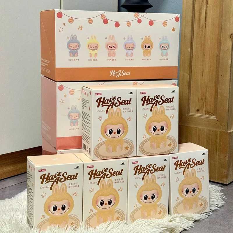 POPMART LABUBU macaroon 2nd generation sitting party vinyl plush doll surprise blind box pendant ornaments surprise giftT250305