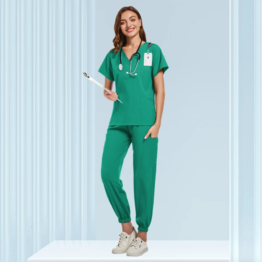 Unisex Doctor Uniforms Men Women Nursing Clothes Beauty Costume Nursing Scrubs Sets Dentist Workwear Clinical Tops Pants 250304