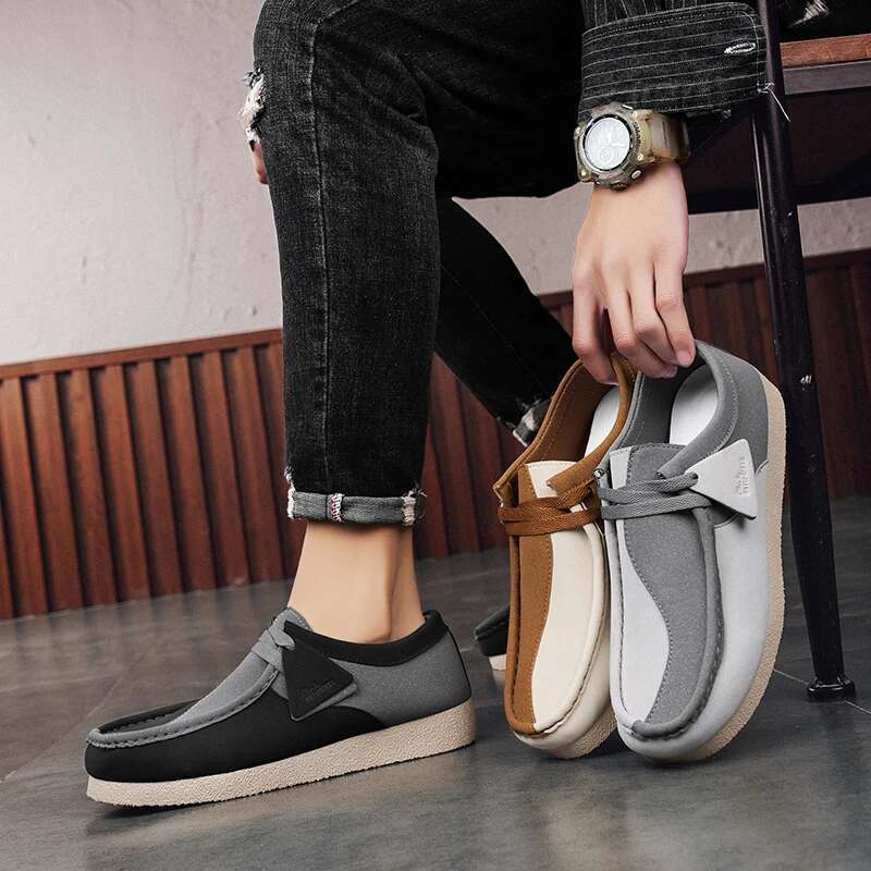 New Arrival Vintage Casual For Slip On Suede Sneakers Men Comfortable Walking Mens Boat Shoes Chaussures Homme
