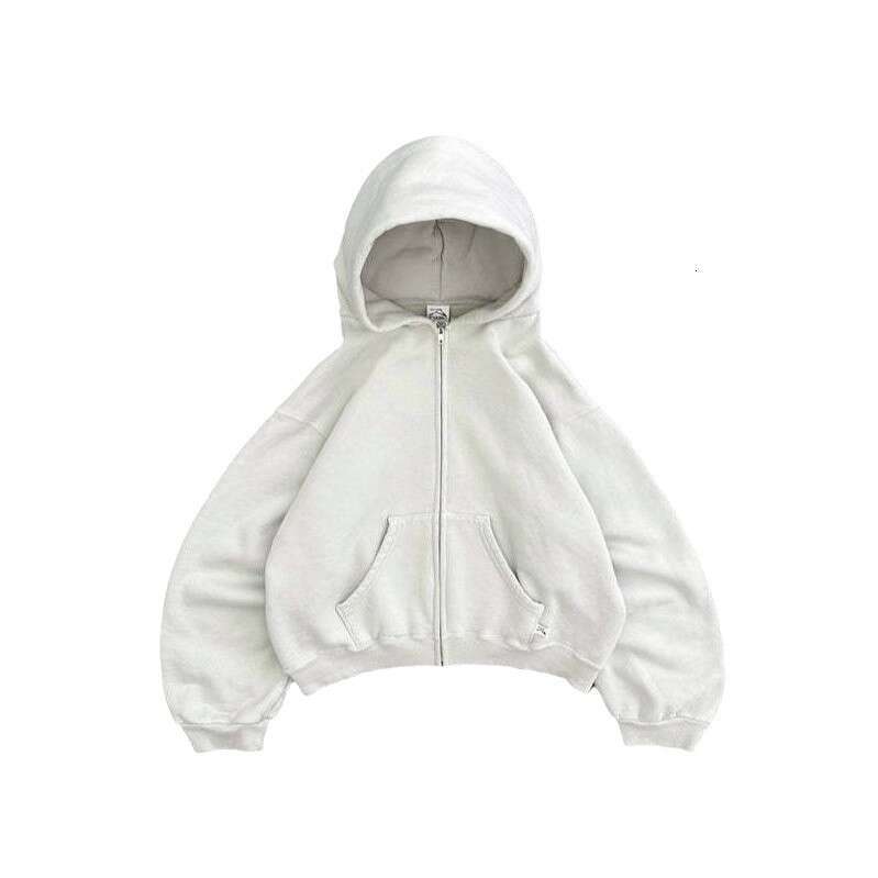 autumn and winter new cotton loose niche trendy brand high personalized street hooded zipper sweatshirt