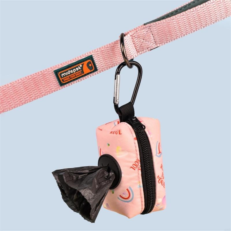 A0KE Rainbow Print Dog Poop Bag Dispenser Outdoor Pet Waste Bag Holder for Walking
