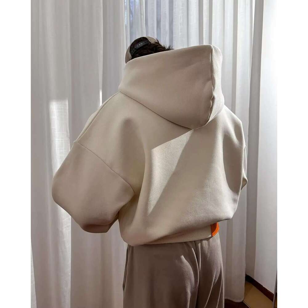 Heavyweight Crop Cut Big Hoodie Custom 700Gsm Cotton Solid Color Cropped Hoodies