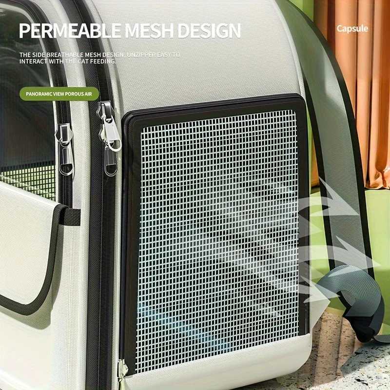 1pc pet carrier backpack big cat backpack Transparent space capsule breathable portable bag backpack cat and dog supplies 250205