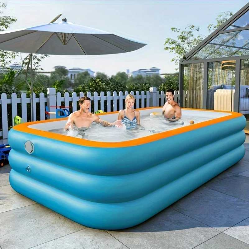 Easy-Setup Inflatable Swimming Pool for Family Fun - Durable Pvc Perfect for Backyard Water PartiesXJ250305