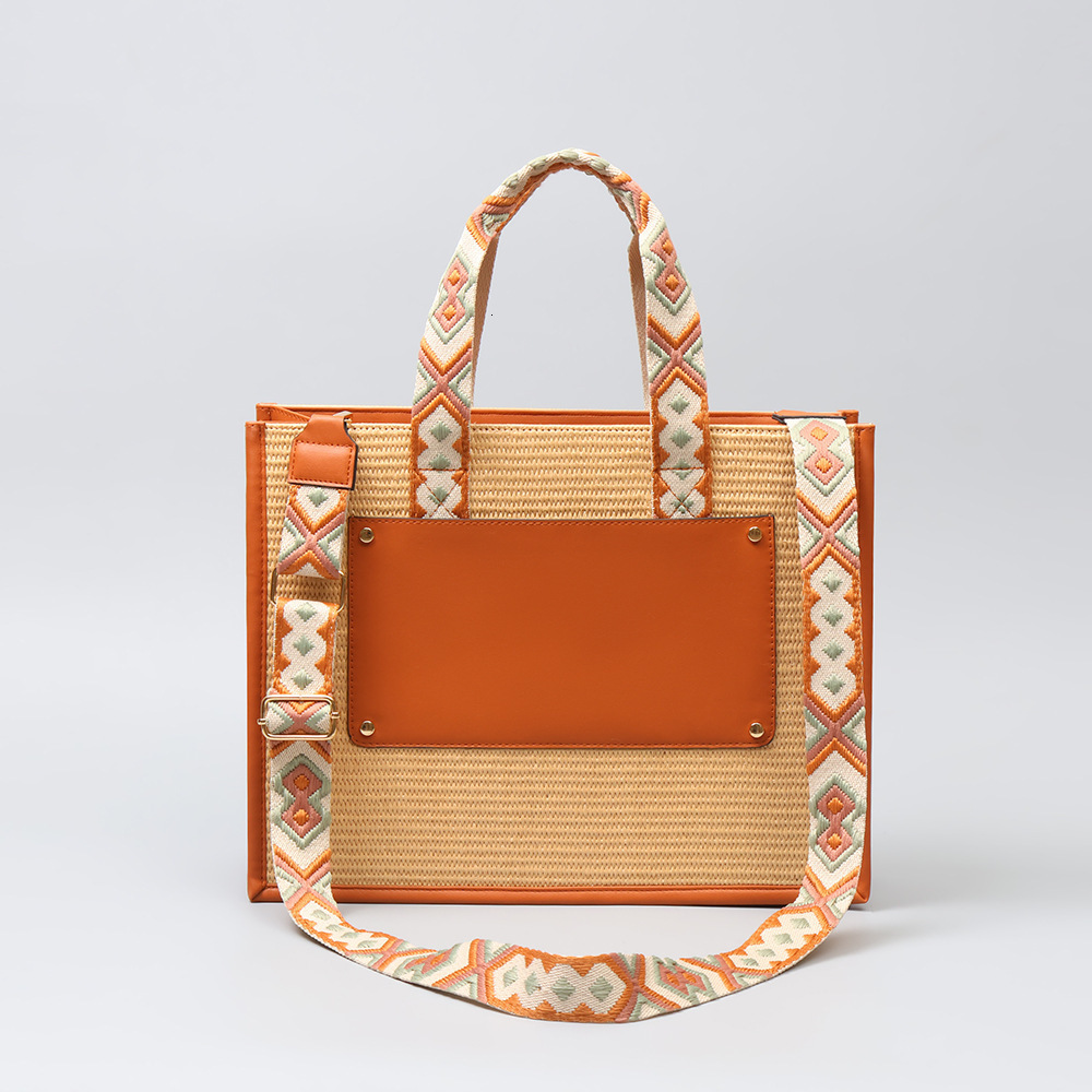 Grass Large Capacity Woven Tote New Commuting Women's Bag, High-End Feeling