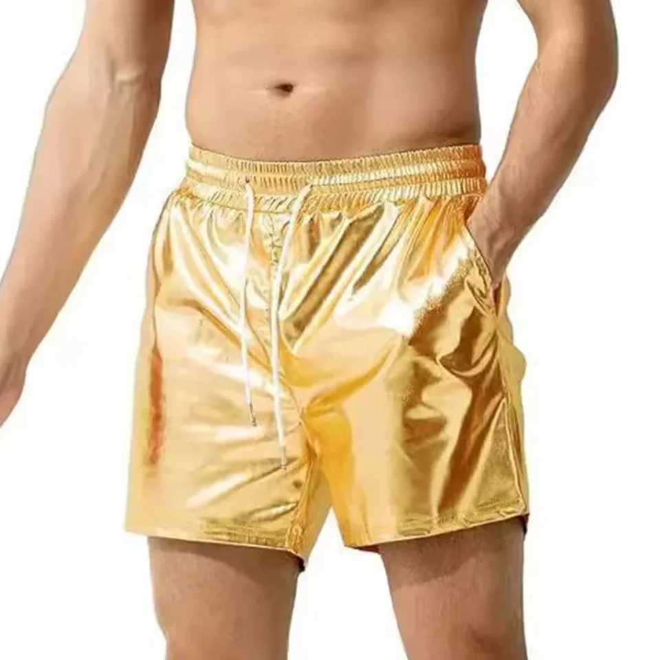 Mens Bikini Swimwear Wet Look Solid Color Trunks Sports Soft Bodybuilding Shorts Beach Fitness GYM Short Lounge Breathable PantsXJ250304