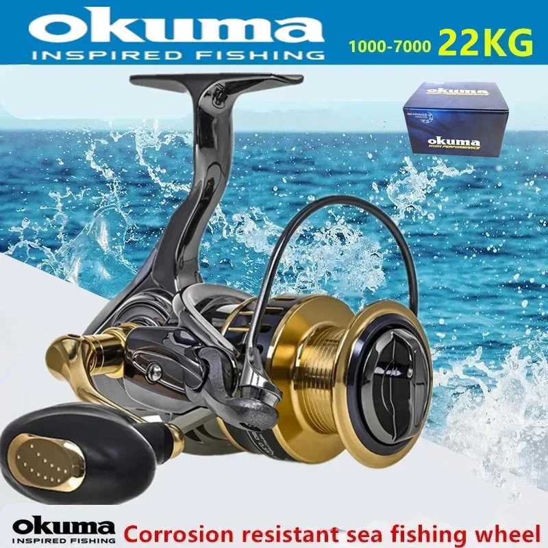 Spinning Reels OKUMA all metal fishing reel 22KG13+1 high-speed fishing line reel suitable for all water bodies 1000-7000 S2535