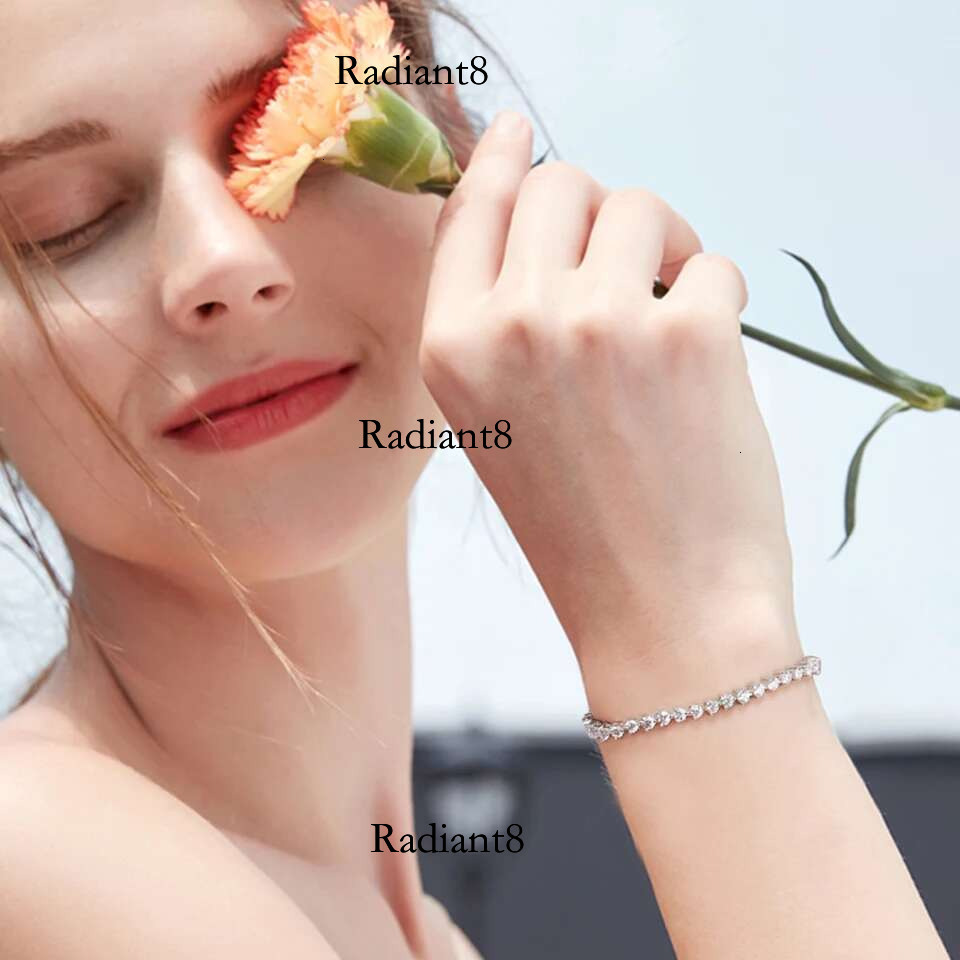 Houtros 3 Prong Full Moissanite Tennis Bracelet for Women Sterg Sier 3mm D VVS1 Dia Hand Chain Jewelry GRA