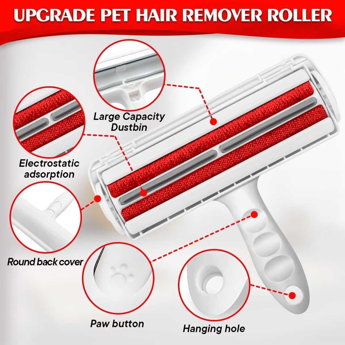 2025 update Pet Hair Remover, Washable Lint Roller for Pet Hair on Furniture Sofa Clothes ，Reuse Remove Portable Removal Tool