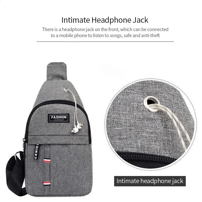 2023 Chest Bag Messenger Pack Men Simple Nylon Fashion Waterproof One Shoulder Crossbody 250227