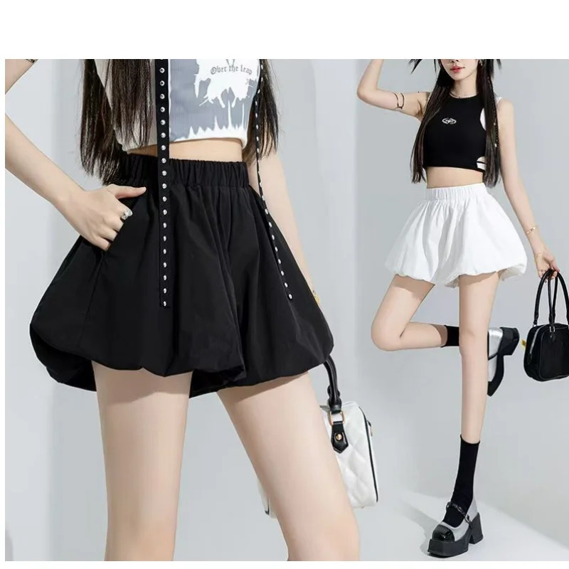 Sweet Girls Bloomers Casual Matching Elastic High Waist Ladys Pumpkin Shorts Y2K Girl Streetwear Korean Chic Puffed 250304
