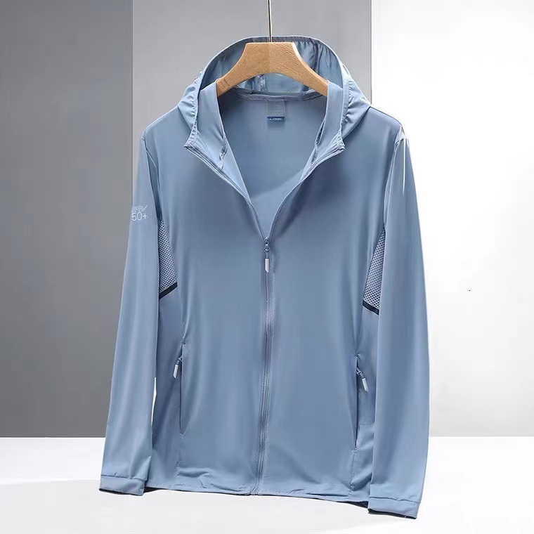 Ice silk jacket for men's summer UV UPF50+men's outdoor fishing sun protection suit tracksuit