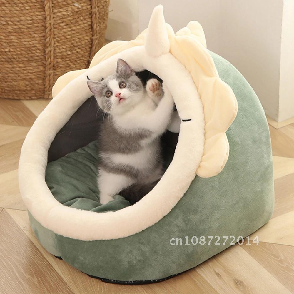 Cat Lounger House Kennel Nest Round Pets Sleeping Cave Kitten Beds Tent Cat House Kitten Cushion Basket Dog Pet Cozy House Bed