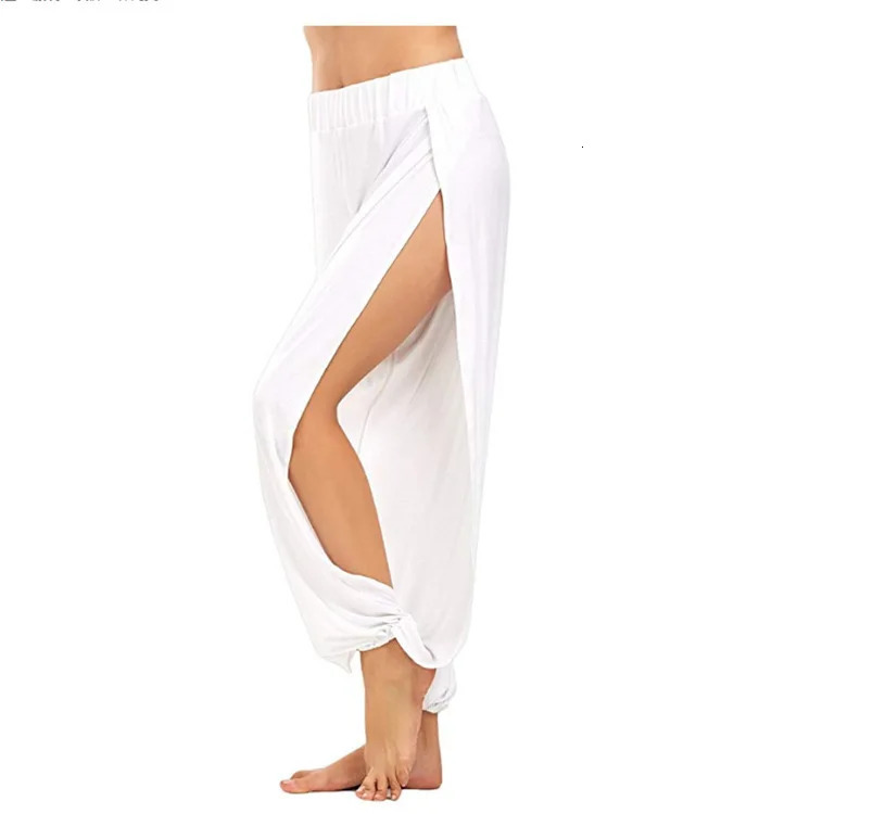 Sold Fashion Beach Pants Ladies Mesh See Through Long Trousers Loose Open Slit Thin Light Long Pant 250304