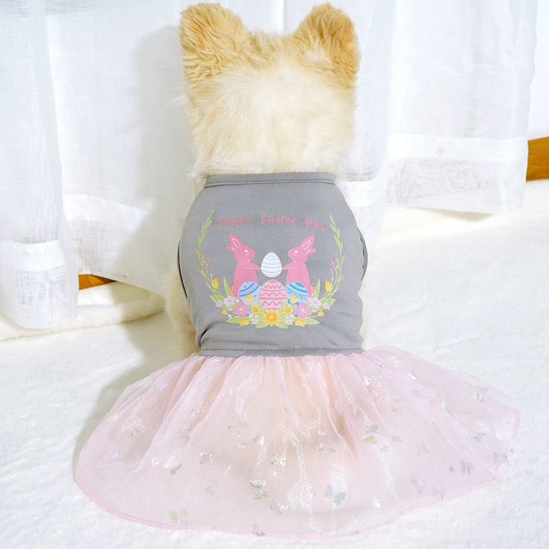 Easter Spring/Summer Breathable and Comfortable Dog Dress Skirt for Small to Medium Dogs Skirts Cat Dresses Chihuahua Poodle