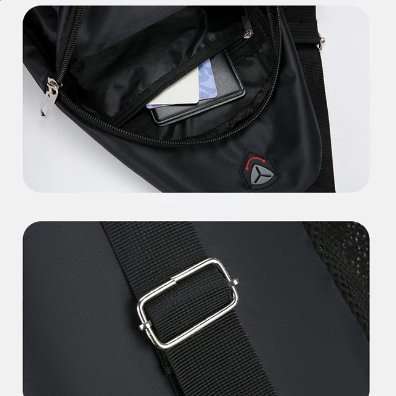 leisure chest bag travel cross body fashionable shoulder multifunctional large capacity mens and womens 250227