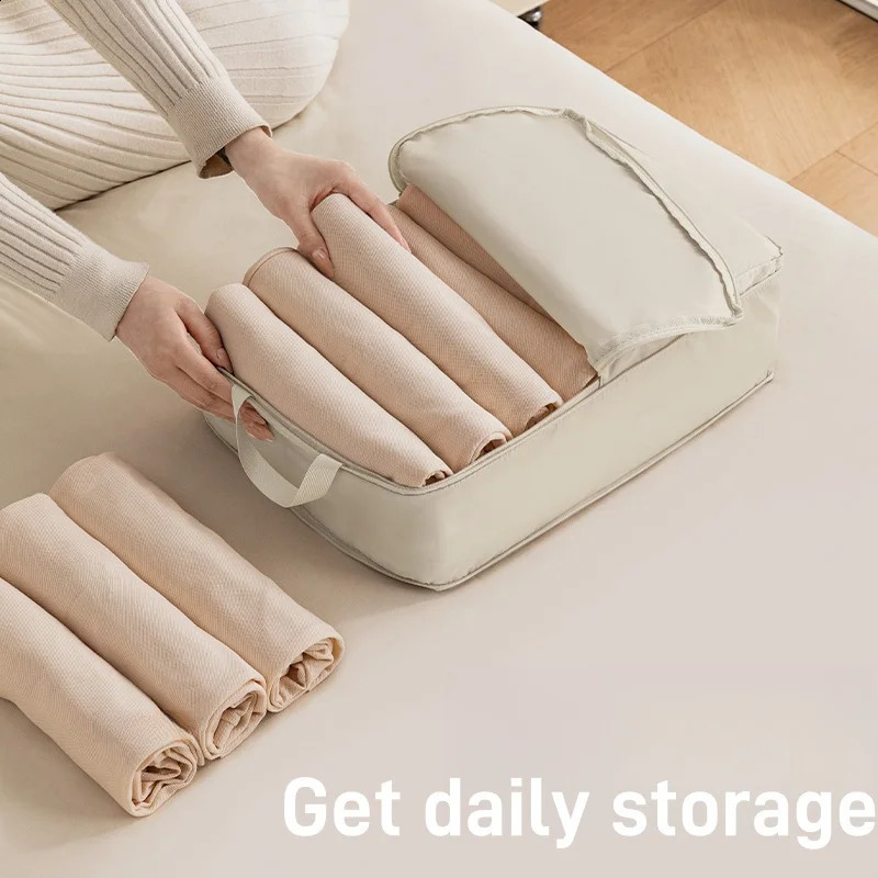 Ship from US Double layer compressed laundry bag travel luggage mobile packaging and organizing down jacket storage 250305FBB
